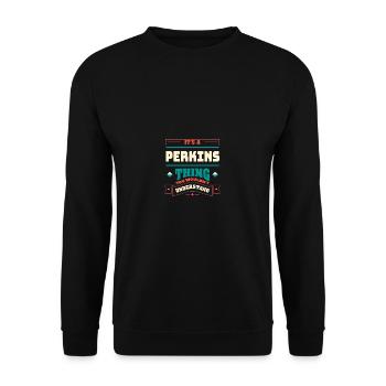 C’est un nom de famille Perkins Thing correspondant à la famille F - Sweat-shirt Unisexe - noir - Devant - Alina (178cm) & Michal (187cm)