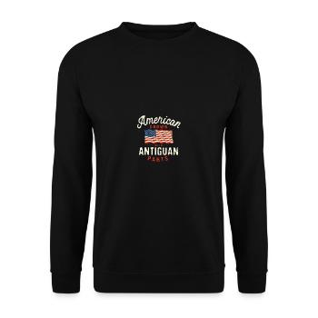 Américains avec le partage antiguais -patriotique Nat - Sweat-shirt Unisexe - noir - Devant - Alina (178cm) & Michal (187cm)