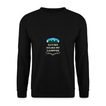Rassemblez-vous autour de mes amis autour du feu de camp, le Buddy - Sweat-shirt Unisexe - noir - Devant - Alina (178cm) & Michal (187cm)