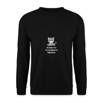 Ich bewundere Ihr Engagement lustiger sarkastisch - Unisex Pullover - Schwarz - Vorne - Alina (178cm) & Michal (187cm)