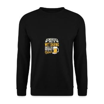 Stört mich nicht, während ich nass rasierte Bierli - Unisex Pullover - Schwarz - Vorne - Alina (178cm) & Michal (187cm)
