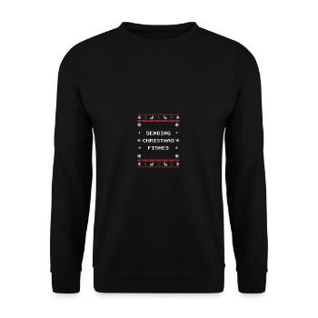 Sending Christmas Fish Christmas Proverbs H - Unisex Sweatshirt - black - Front - Alina (178cm) & Michal (187cm)