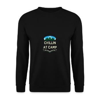 Chillin at Camp Summer Camping Tropical Camper Wan - Unisex Sweatshirt - black - Front - Alina (178cm) & Michal (187cm)