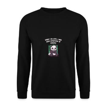 I'm late, I had no intention of funny sa - Unisex Sweatshirt - black - Front - Alina (178cm) & Michal (187cm)