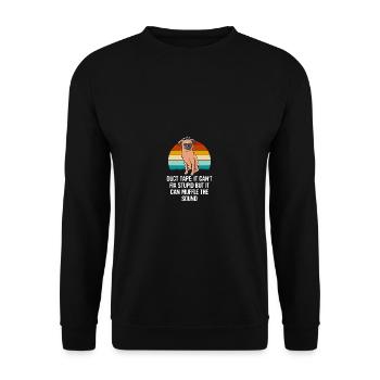 Es kann nicht dumm reparieren, aber es kann das Ge - Unisex Pullover - Schwarz - Vorne - Alina (178cm) & Michal (187cm)