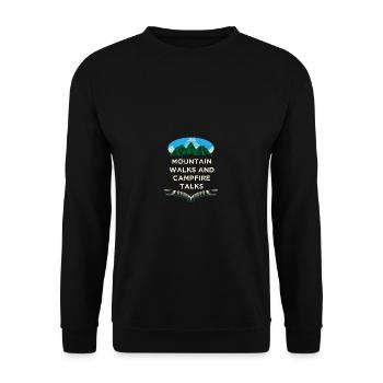 Les randonnées en montagne et les feux de camp parlent mur de randonnée - Sweat-shirt Unisexe - noir - Devant - Alina (178cm) & Michal (187cm)