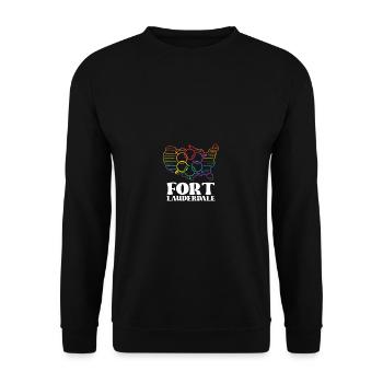 Fort Lauderdale Pride Flagge Pride Month LGBTQ Fla - Unisex Pullover - Schwarz - Vorne - Alina (178cm) & Michal (187cm)