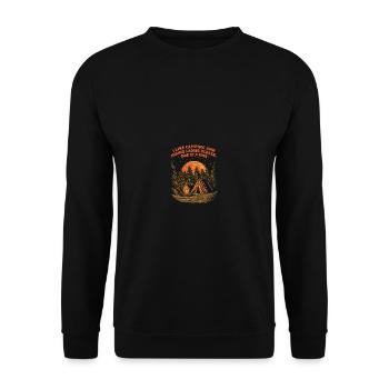 Ladies please one after the camping -Wandercamper Wa - Unisex Sweatshirt - black - Front - Alina (178cm) & Michal (187cm)