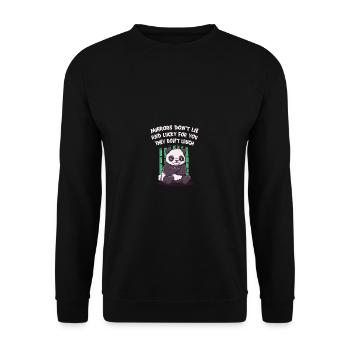 Spiegel lügen nicht glücklich für dich, sie lachen - Unisex Pullover - Schwarz - Vorne - Alina (178cm) & Michal (187cm)