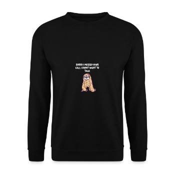Entschuldigung, ich habe Ihren Anruf verpasst, wol - Unisex Pullover - Schwarz - Vorne - Alina (178cm) & Michal (187cm)