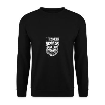 Der Techniker mit Bärten ist besser, Spezialist lu - Unisex Pullover - Schwarz - Vorne - Alina (178cm) & Michal (187cm)