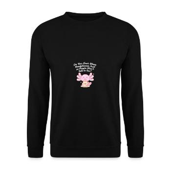 Casque ne signifie pas introverti, drôle un - Sweat-shirt Unisexe - noir - Devant - Alina (178cm) & Michal (187cm)