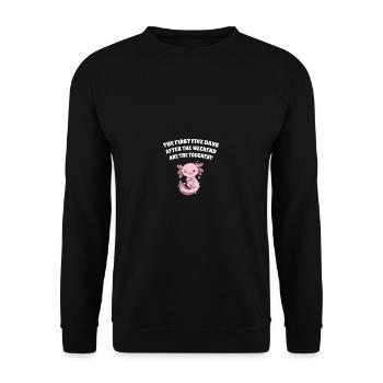 The first five days for the weekend are the h - Unisex Sweatshirt - black - Front - Alina (178cm) & Michal (187cm)