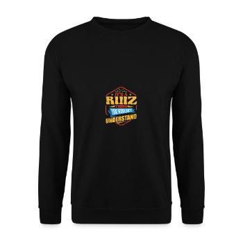 It's a Ruiz Thing Funny Last Name Humor Fami - Unisex Sweatshirt - black - Front - Alina (178cm) & Michal (187cm)
