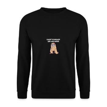 Fluent sarcasm and fluent words of funny s - Unisex Sweatshirt - black - Front - Alina (178cm) & Michal (187cm)