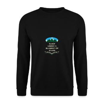 Schlafen Sie unter einer Decke von Sternen Camping - Unisex Pullover - Schwarz - Vorne - Alina (178cm) & Michal (187cm)