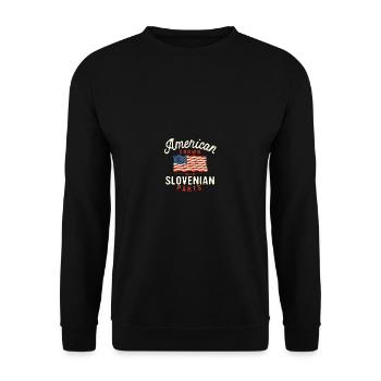 Américains avec des parties slovènes patriotiques Nat - Sweat-shirt Unisexe - noir - Devant - Alina (178cm) & Michal (187cm)