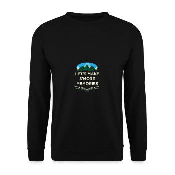 Let's Smore Memories Camping Camping Camp - Unisex Sweatshirt - black - Front - Alina (178cm) & Michal (187cm)
