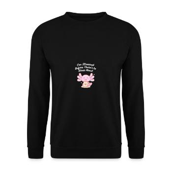 Ich bin gestresst, bevor Stress introvertiert nerd - Unisex Pullover - Schwarz - Vorne - Alina (178cm) & Michal (187cm)