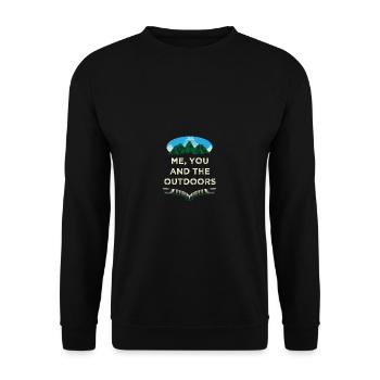 Ich du und die Natur im Freien Campingpaare Camper - Unisex Pullover - Schwarz - Vorne - Alina (178cm) & Michal (187cm)
