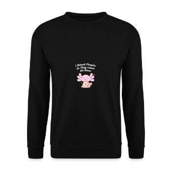 I've bored people into making them introvert - Unisex Sweatshirt - black - Front - Alina (178cm) & Michal (187cm)