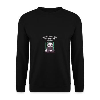 Parlons de nos sentiments drôle sarcasti - Sweat-shirt Unisexe - noir - Devant - Alina (178cm) & Michal (187cm)