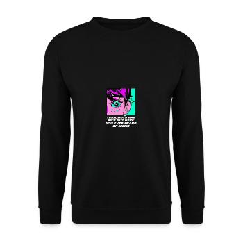 Jungen sind nett, aber jemals von Anime Manga -Fre - Unisex Pullover - Schwarz - Vorne - Alina (178cm) & Michal (187cm)