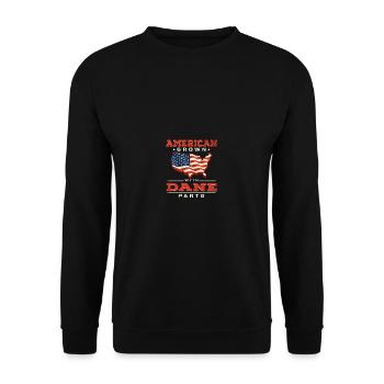 Américain avec daner patriotique danois Patri - Sweat-shirt Unisexe - noir - Devant - Alina (178cm) & Michal (187cm)