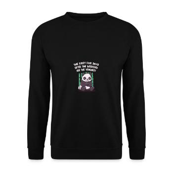 The first five days for the weekend are the h - Unisex Sweatshirt - black - Front - Alina (178cm) & Michal (187cm)