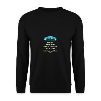 Drunk Memories Camping Beer Lovers Camp - Unisex Sweatshirt - black - Front - Alina (178cm) & Michal (187cm)