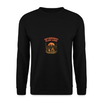 Pensionsplan Camp im Ruhestand Camping ältere Camp - Unisex Pullover - Schwarz - Vorne - Alina (178cm) & Michal (187cm)