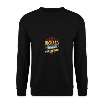 C’est un truc de Richard drôle nom de famille humour F - Sweat-shirt Unisexe - noir - Devant - Alina (178cm) & Michal (187cm)