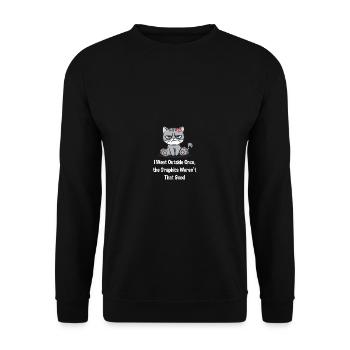 Ich ging außerhalb der Grafiken, die diesen guten - Unisex Pullover - Schwarz - Vorne - Alina (178cm) & Michal (187cm)