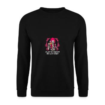 Sarcasme fluide et mots fluides de drôles s - Sweat-shirt Unisexe - noir - Devant - Alina (178cm) & Michal (187cm)