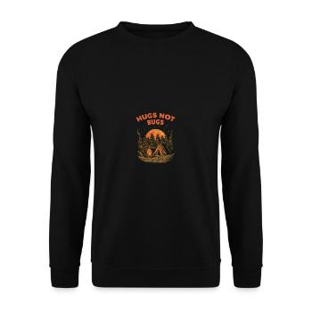 Hugs no funny camping humor Ca - Unisex Sweatshirt - black - Front - Alina (178cm) & Michal (187cm)