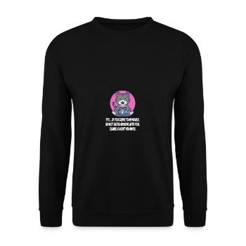 Bringen Sie niemanden mit introvertierten Freunden - Unisex Pullover - Schwarz - Vorne - Alina (178cm) & Michal (187cm)