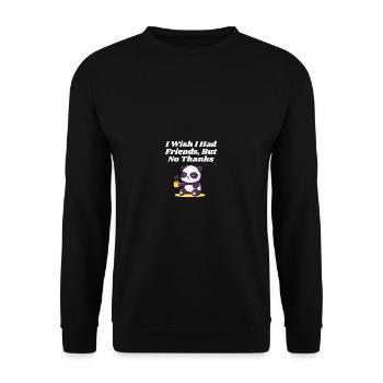 I wish I had friends but no sarcastic - Unisex Sweatshirt - black - Front - Alina (178cm) & Michal (187cm)