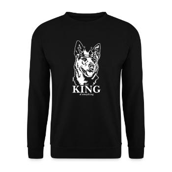 Australian Cattle Dog King of everything Wilsigns - Unisex Pullover - Schwarz - Vorne - Alina (178cm) & Michal (187cm)