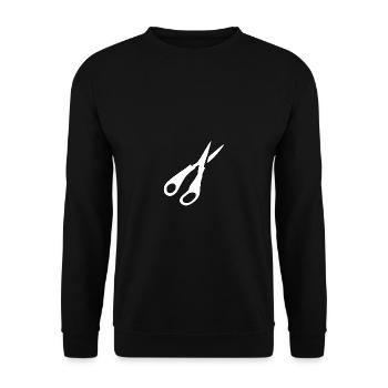 Schere Silhouette - Unisex Pullover - Schwarz - Vorne - Alina (178cm) & Michal (187cm)