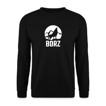 Chechen Borz Wolf Tschetschenien Tschetschene - Unisex Pullover - Schwarz - Vorne - Alina (178cm) & Michal (187cm)