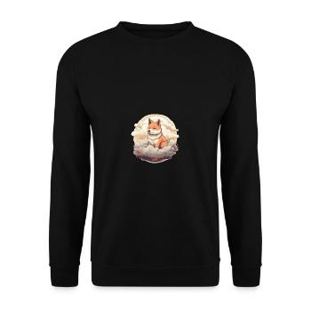 Japanese dog Shiba Inu angel sky reminder - Unisex Sweatshirt - black - Front - Alina (178cm) & Michal (187cm)