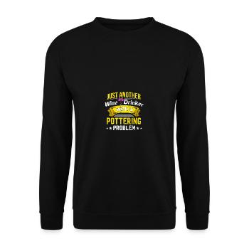 Buveur de vin avec problème de poterie Amateur de vin drôle - Sweat-shirt Unisexe - noir - Devant - Alina (178cm) & Michal (187cm)