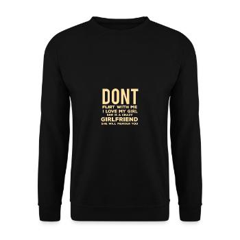 Déprimé ne flirte pas avec moi, ma copine - Sweat-shirt Unisexe - noir - Devant - Alina (178cm) & Michal (187cm)