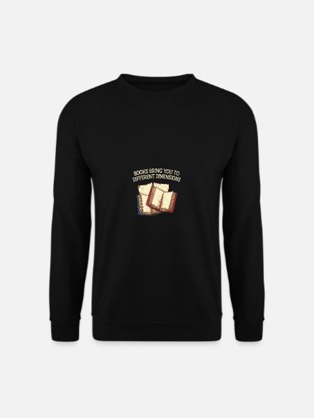 Bücher bringen Sie zu verschiedenen Dimensionen Bu - Unisex Pullover - Schwarz