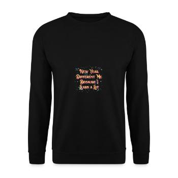 Anders ich, weil ich viel frohes neues Jahr selbst - Unisex Pullover - Schwarz - Vorne - Alina (178cm) & Michal (187cm)