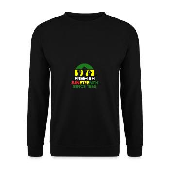 Freier depuis 1865 avec drapeau panafricain pour Juneteen - Sweat-shirt Unisexe - noir - Devant - Alina (178cm) & Michal (187cm)