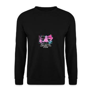 Ce n’est pas des dessins animés, c’est un anime drôle j - Sweat-shirt Unisexe - noir - Devant - Alina (178cm) & Michal (187cm)