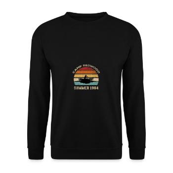 Distressed Retro Vintage Camp Redwood 1984 - Unisex Sweatshirt - black - Front - Alina (178cm) & Michal (187cm)