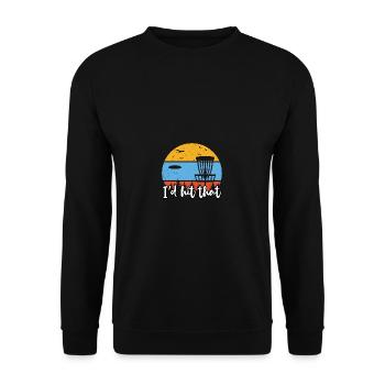 Lustiges Zitat Ich habe diesen Discgolf, Discgolfs - Unisex Pullover - Schwarz - Vorne - Alina (178cm) & Michal (187cm)