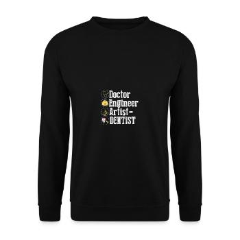 Vintage Drôle Docteur Ingénieur Artiste Dentiste Fu - Sweat-shirt Unisexe - noir - Devant - Alina (178cm) & Michal (187cm)
